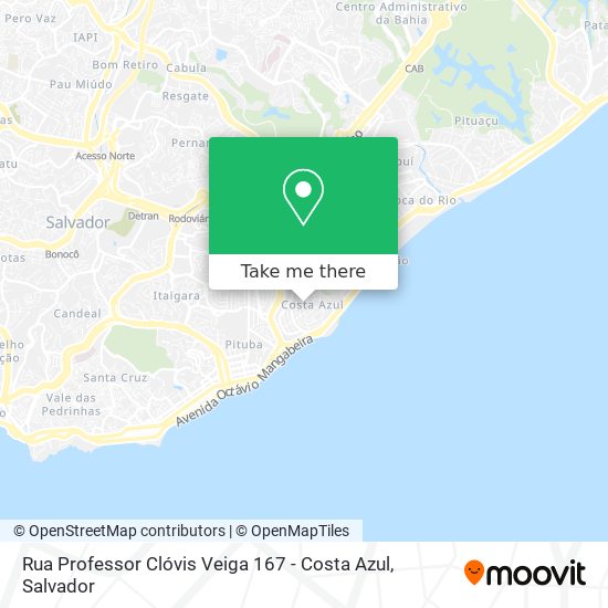 Mapa Rua Professor Clóvis Veiga 167 - Costa Azul