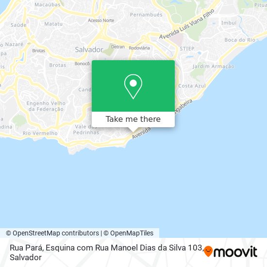 Mapa Rua Pará, Esquina com Rua Manoel Dias da Silva 103