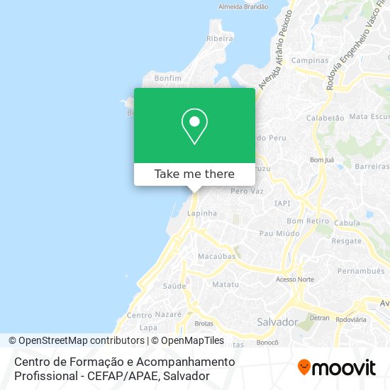 Centro de Formação e Acompanhamento Profissional - CEFAP / APAE map