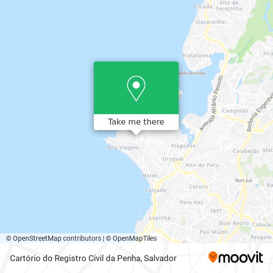 Mapa Cartório do Registro Civil da Penha