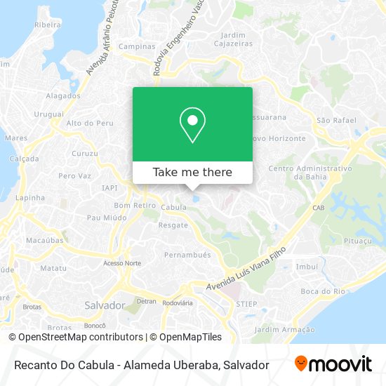 Mapa Recanto Do Cabula - Alameda Uberaba