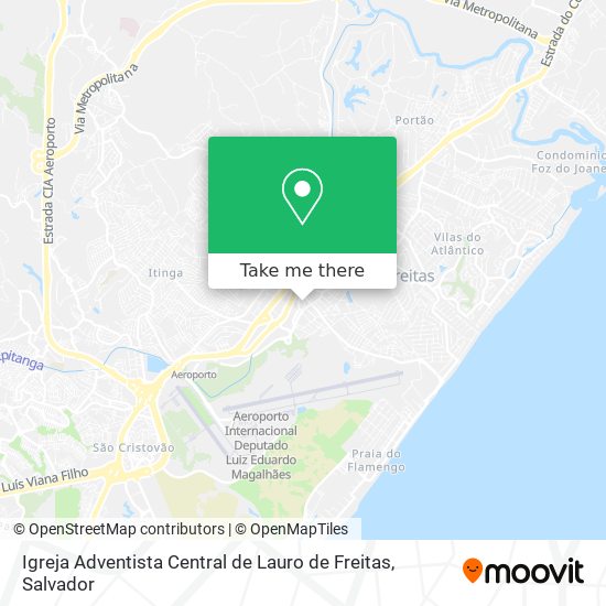 Mapa Igreja Adventista Central de Lauro de Freitas