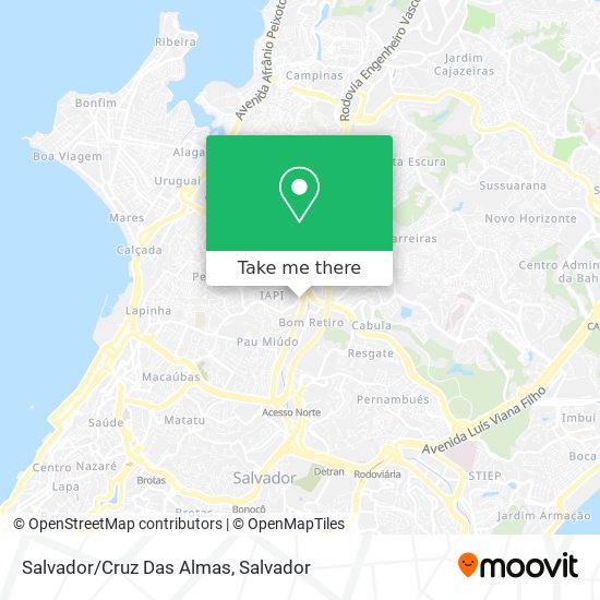 Salvador/Cruz Das Almas map