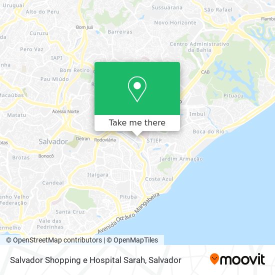 Mapa Salvador Shopping e Hospital Sarah