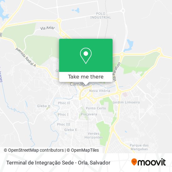 Mapa Terminal de Integração Sede - Orla