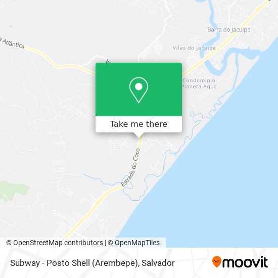 Subway - Posto Shell (Arembepe) map