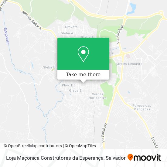 Mapa Loja Maçonica Construtores da Esperança