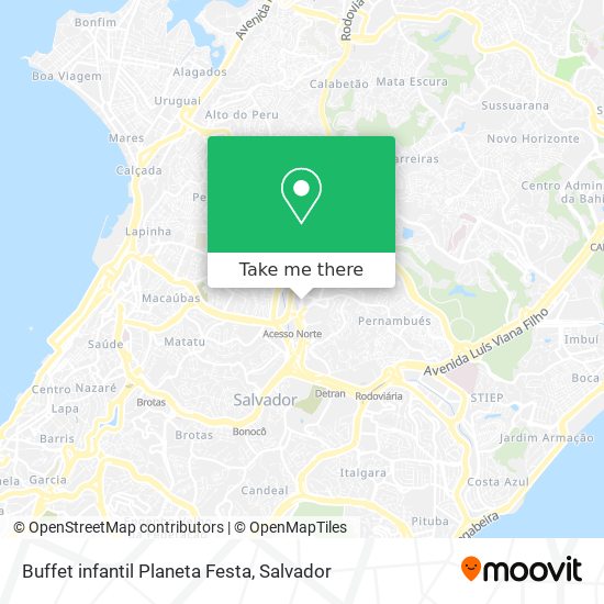 How to get to Buffet infantil Planeta Festa in Salvador by Bus or Metro?