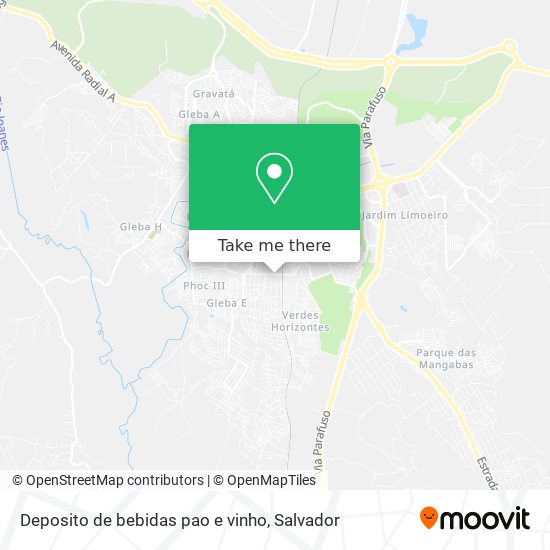 Deposito de bebidas pao e vinho map