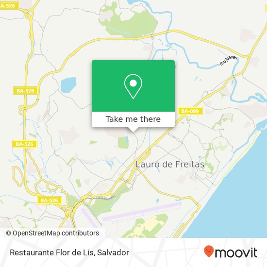 Mapa Restaurante Flor de Lís, Rua Djanira Maria Bastos Recreio Ipitanga Lauro de Freitas-BA 42700-000