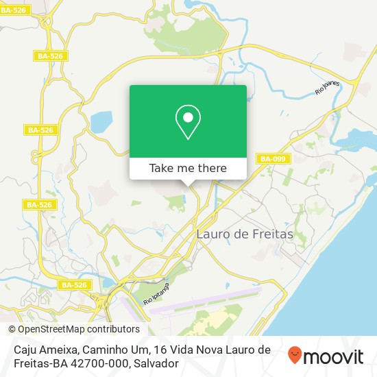 Mapa Caju Ameixa, Caminho Um, 16 Vida Nova Lauro de Freitas-BA 42700-000