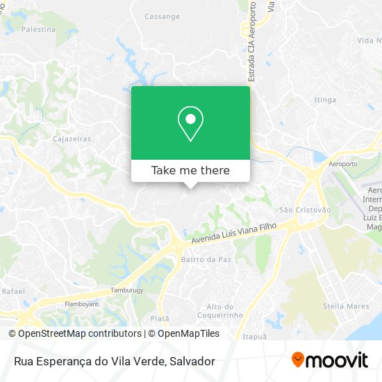 Rua Esperança do Vila Verde map