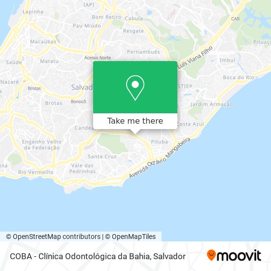 Mapa COBA - Clínica Odontológica da Bahia