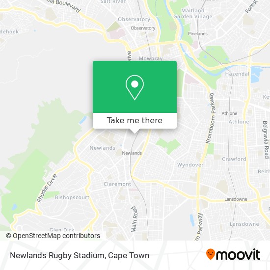 Newlands Rugby Stadium map