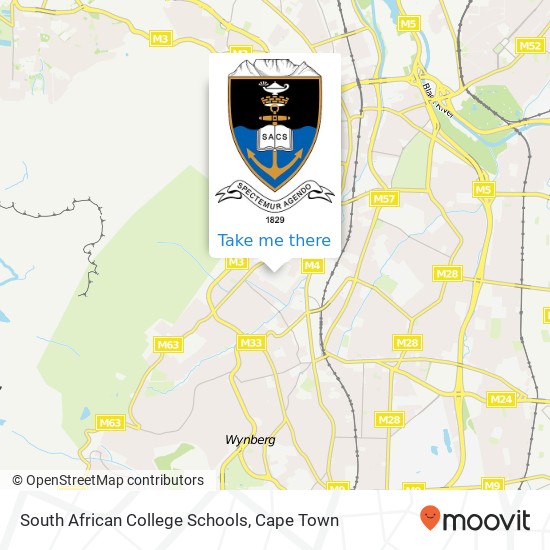 South African College Schools map