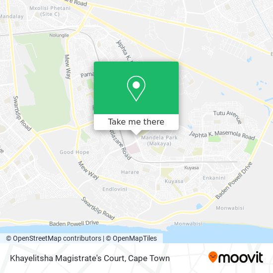 Khayelitsha Magistrate's Court map