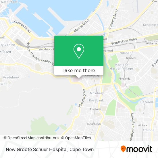 New Groote Schuur Hospital map