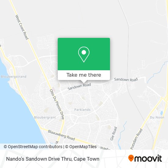 Nando's Sandown Drive Thru map