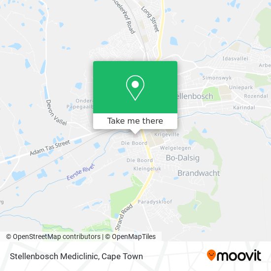 Stellenbosch Mediclinic map