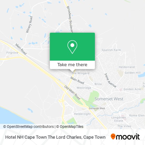 Hotel NH Cape Town The Lord Charles map