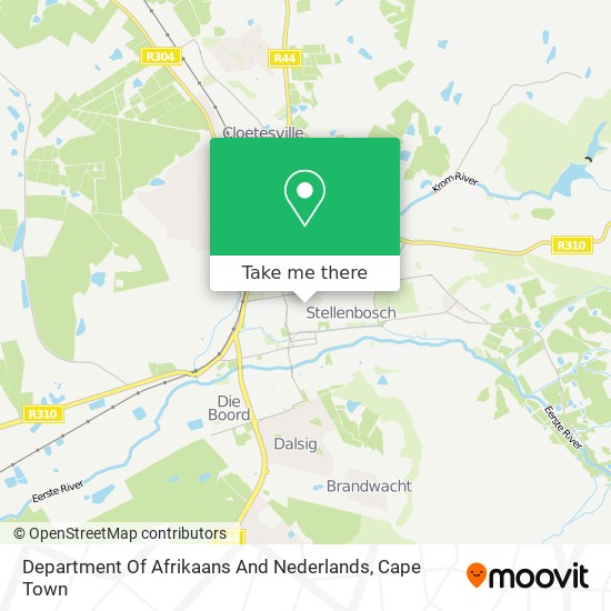 Department Of Afrikaans And Nederlands map