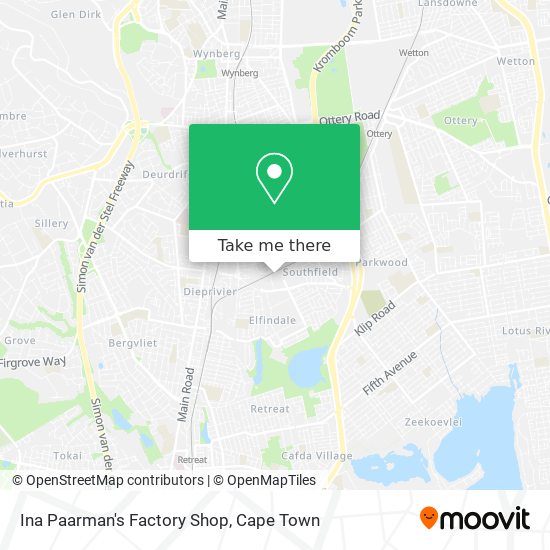 Ina Paarman's Factory Shop map