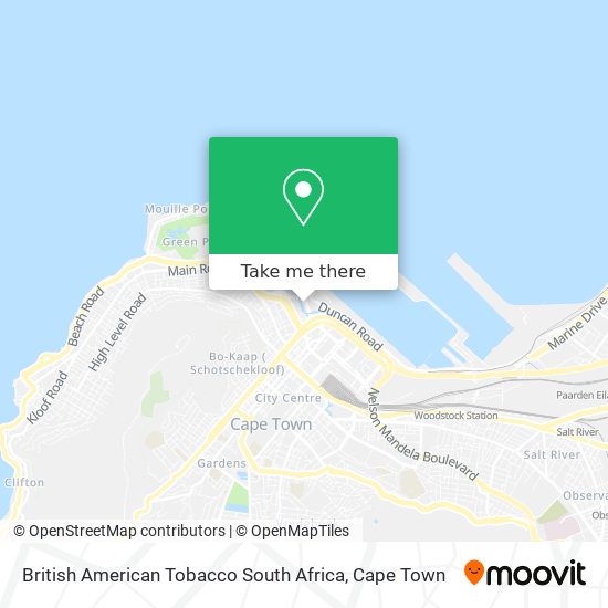 British American Tobacco South Africa map