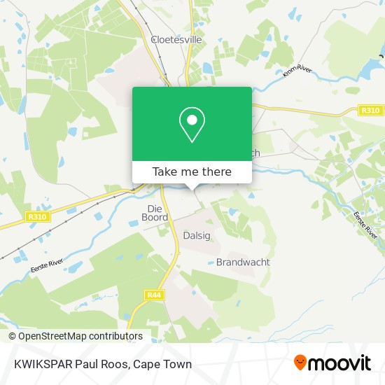 KWIKSPAR Paul Roos map