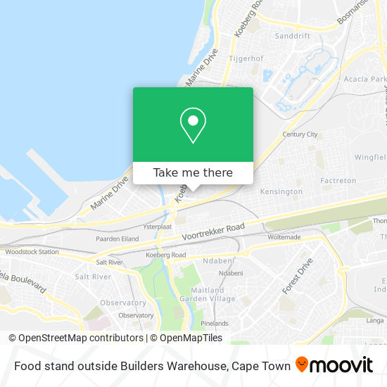 Food stand outside Builders Warehouse map