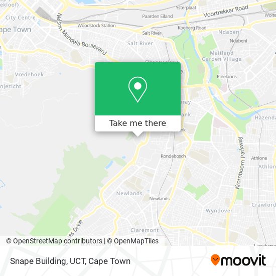 Snape Building, UCT map