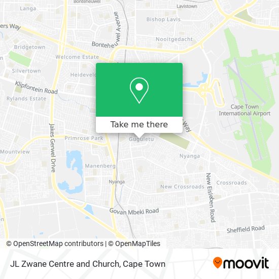JL Zwane Centre and Church map