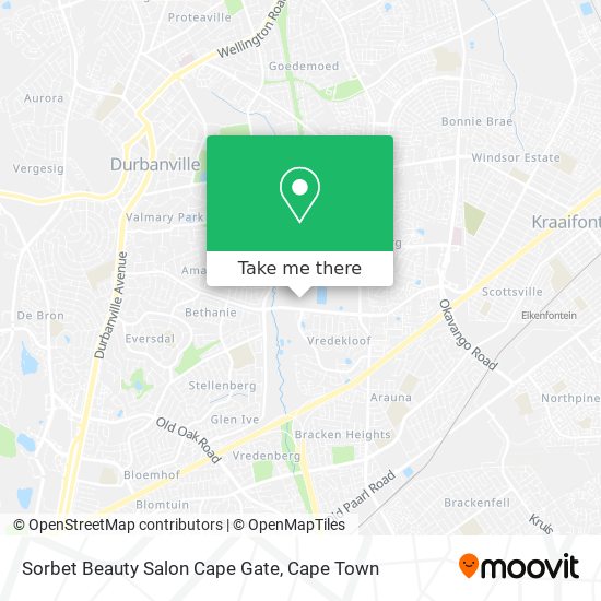 Sorbet Beauty Salon Cape Gate map