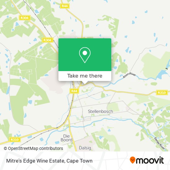 Mitre's Edge Wine Estate map