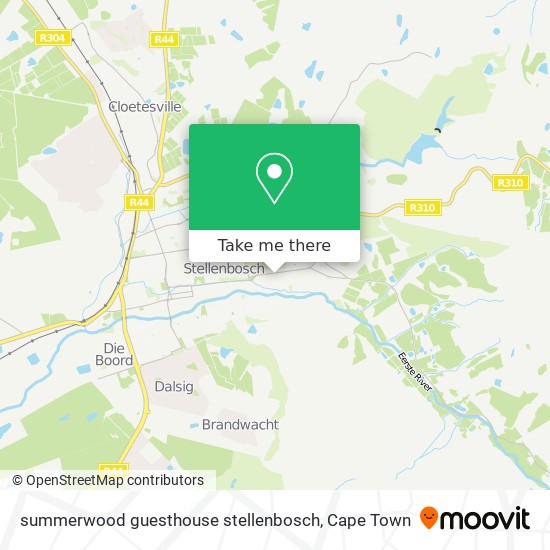 summerwood guesthouse stellenbosch map