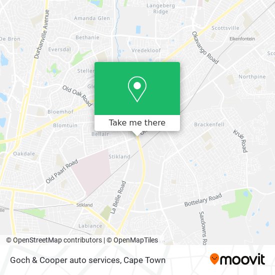 Goch & Cooper auto services map