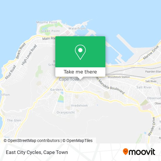 East City Cycles map