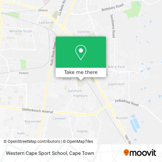 Western Cape Sport School map