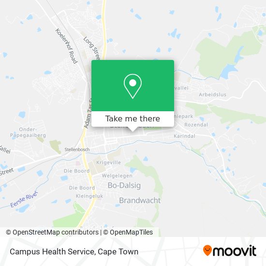 Campus Health Service map