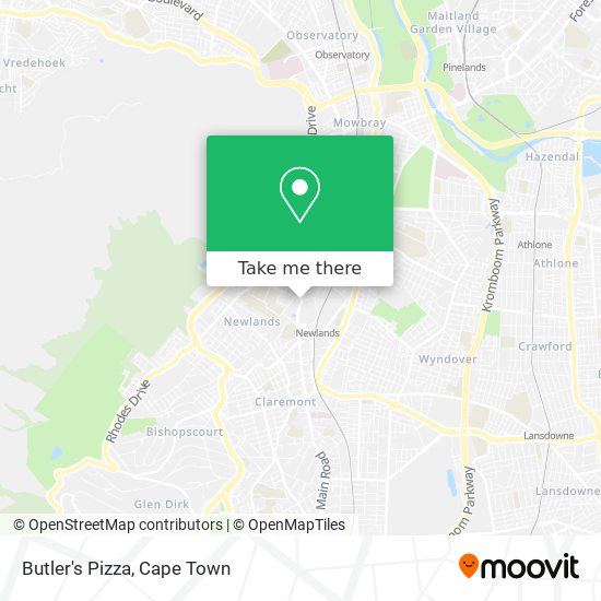 Butler's Pizza map