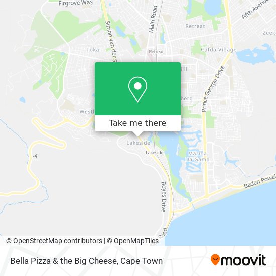 Bella Pizza & the Big Cheese map