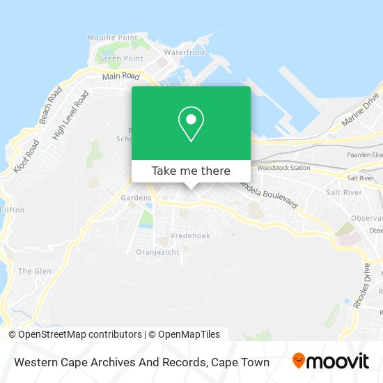 Western Cape Archives And Records map