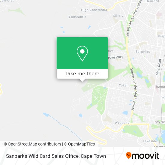 Sanparks Wild Card Sales Office map