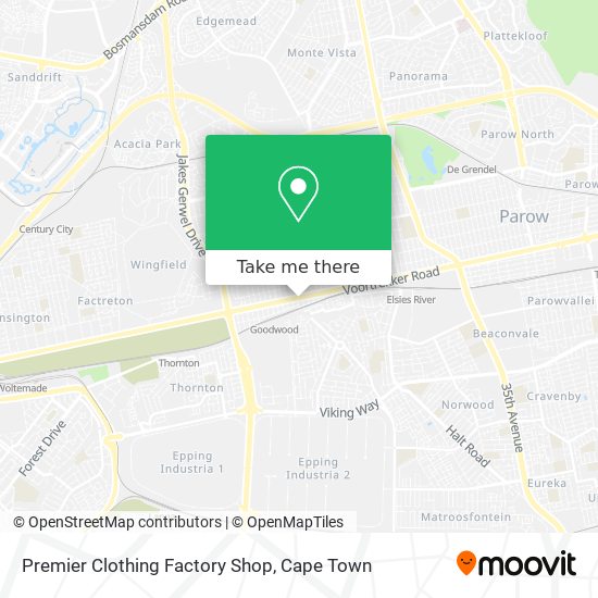 Premier Clothing Factory Shop map