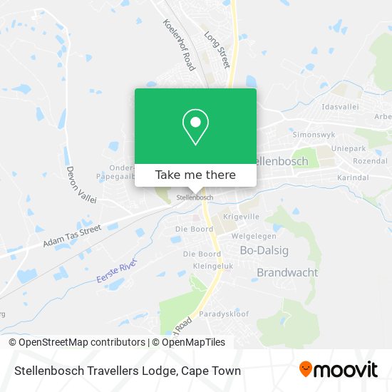 Stellenbosch Travellers Lodge map