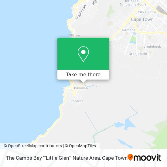 The Camps Bay ""Little Glen"" Nature Area map