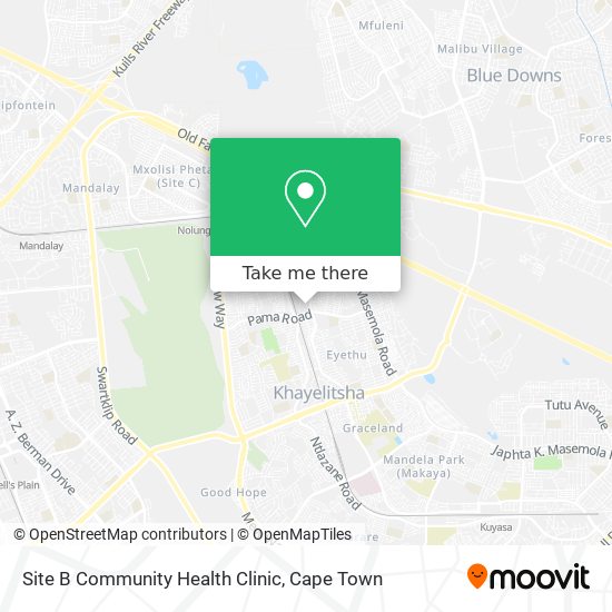 Site B Community Health Clinic map
