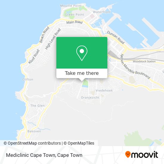 Mediclinic Cape Town map