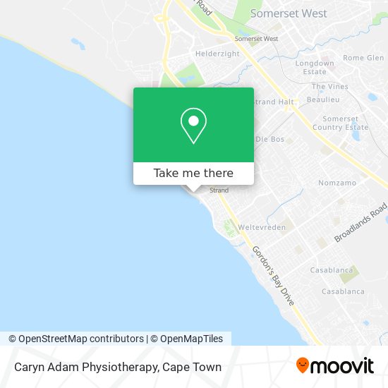 Caryn Adam Physiotherapy map
