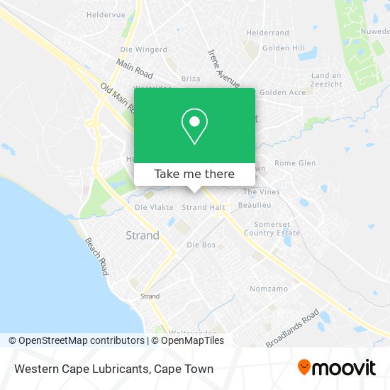 Western Cape Lubricants map