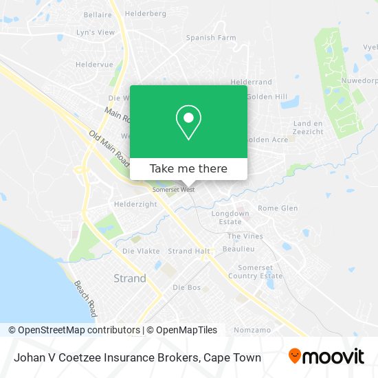 Johan V Coetzee Insurance Brokers map